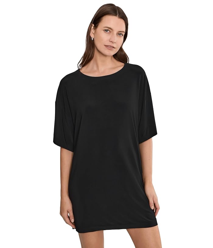 Norma Kamali Short Sleeve Boxy Mini Dress