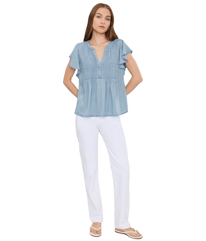 Liverpool Los Angeles Flutter Sleeve Popover Blouse with Pin Tuck - Image 2