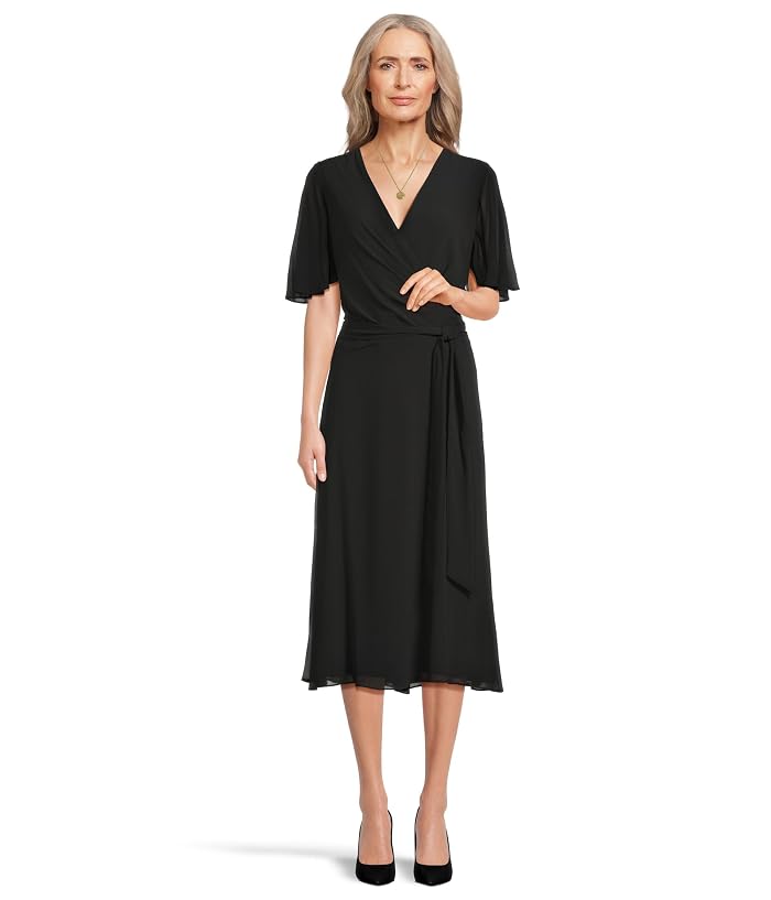 Lauren Ralph Lauren Belted Georgette Dress