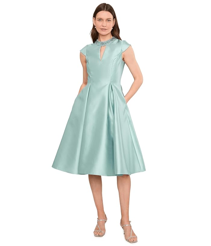 Adrianna Papell Key Hole Mikado Midi Dress
