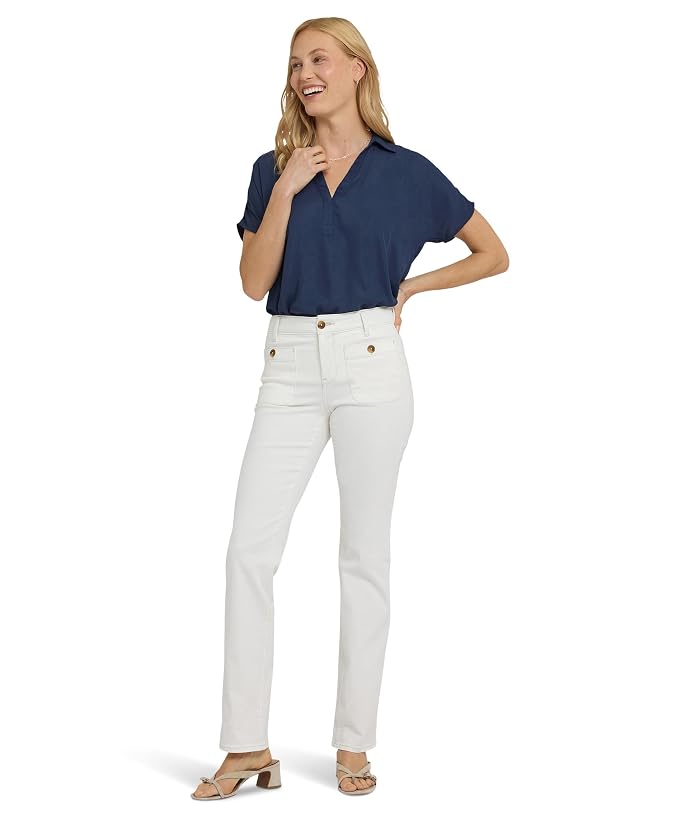NYDJ Straight Patch Pockets Jeans in Vintage White - Image 4