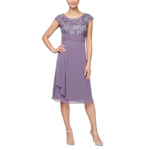 Alex Evenings Short Embroiderd with Pleated Waist