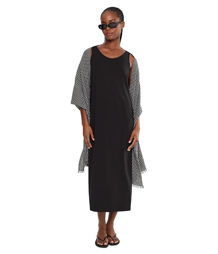 Eileen Fisher Wool Cotton Check Wrap - Image 2
