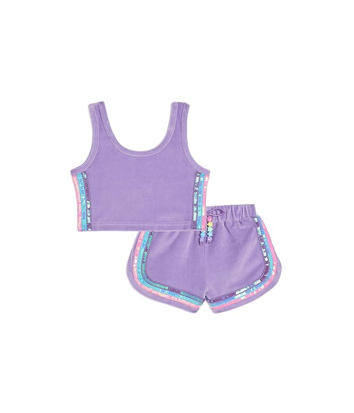Lola and The Boys Rainbow Velour Sequin Tank Set (Little Kid/Big Kid)