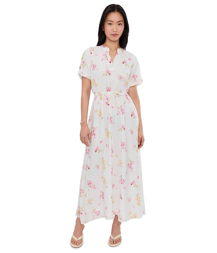 Vince Camuto Split Neck Puff Sleeve Maxi Dress