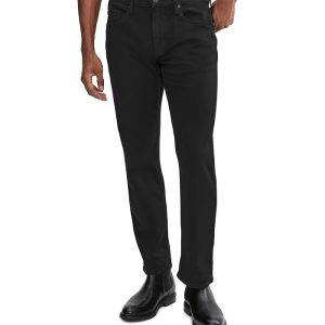 Paige Normandie 30" Inseam Transcend Straight Leg Jeans in Black Shadow