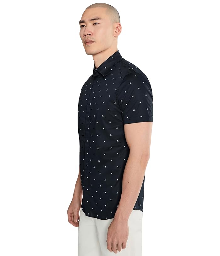 Armani Exchange Short Sleeve Poplin Slim Button-Down Shirt - Image 3