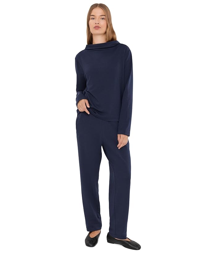 Eileen Fisher Cozy Brushed Terry Hug Funnel Neck Top - Image 2