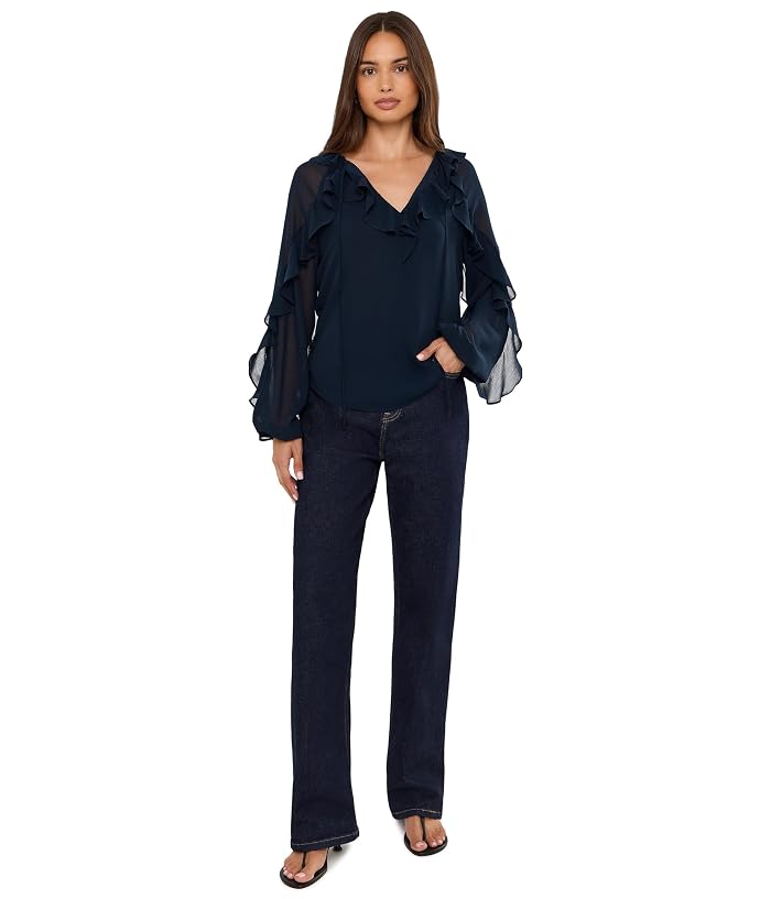Lauren Ralph Lauren Ruffle-Trim Crinkle Georgette Blouse - Image 2