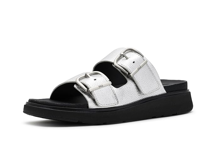 FitFlop Gen FF Buckle Tumbled Leather Two Bar Slides