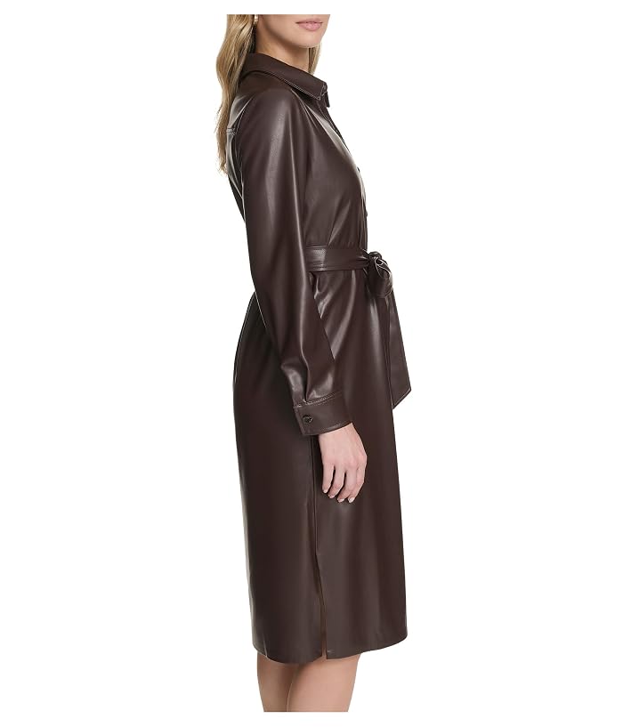 Calvin Klein PU Leather Shirtdress - Image 3