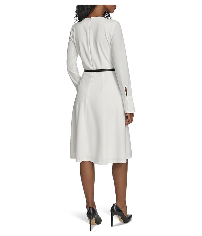 Calvin Klein Long Sleeve Scuba Crepe Belted Alne - Image 3
