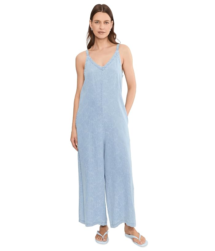 Liverpool Los Angeles Wide Leg Crop Jumpsuit with Adjustable Straps 24in Inseam