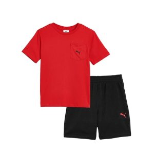 PUMA Kids Pocket T-shirt & Fleece Short Set (big Kid)