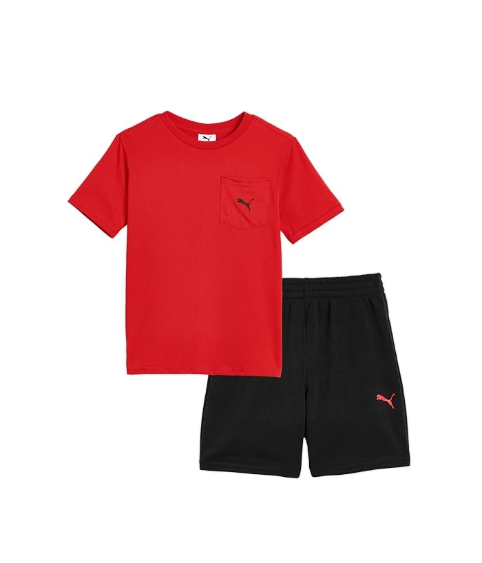 PUMA Kids Pocket T-shirt & Fleece Short Set (big Kid)