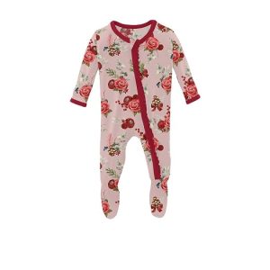 Kickee Pants Kids Print Muffin Ruffle Footie with 2 Way Zipper (Infant)