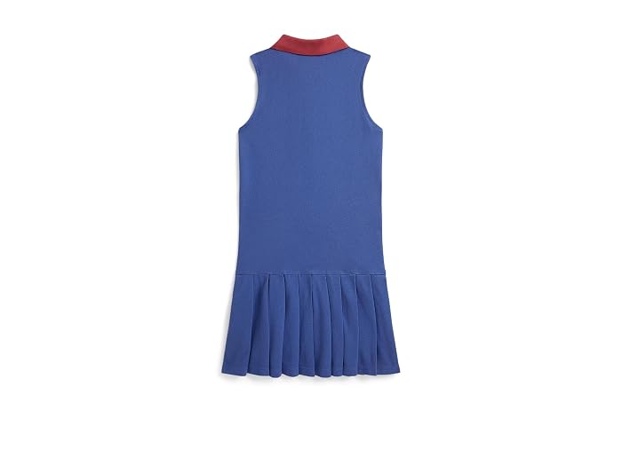 Polo Ralph Lauren Kids Pleated Mesh 1/4 Zip Polo Dress (Big Kid) - Image 2
