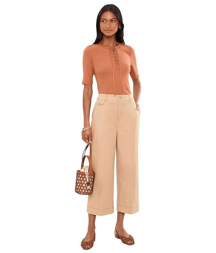 Lauren Ralph Lauren Lace-Up Ribbed Elbow-Sleeve Tee - Image 2