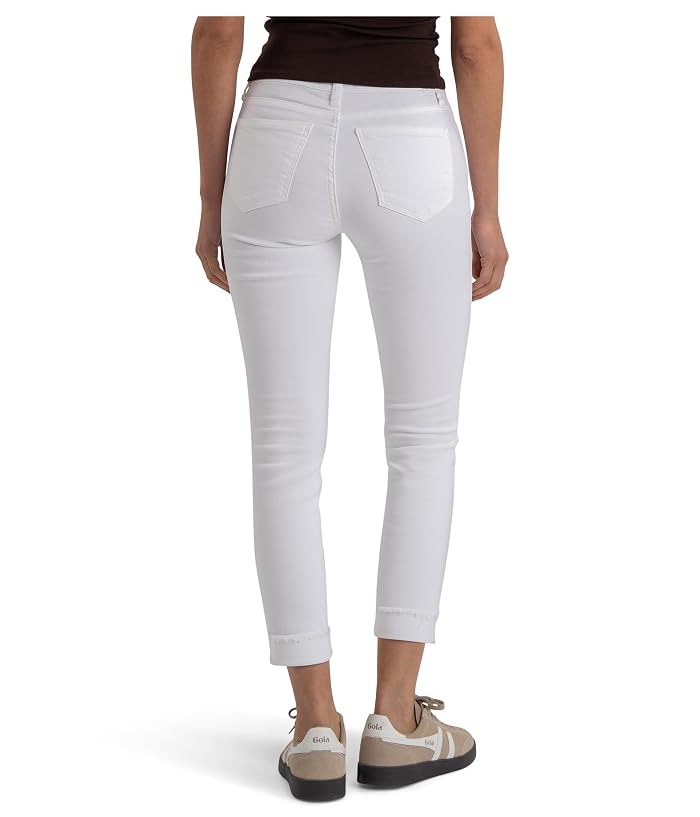 KUT from the Kloth Amy Crop Straight Leg Roll-up Fray In Optic White - Image 2