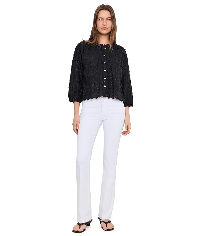 Mod-o-doc 3/4 Sleeve Crew Neck Lace Top - Image 2
