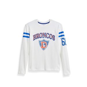 Junk Food Clothing Kids NFL Denver Broncos Striped Yoke Long Sleeve Tee (Little Kid/Big Kid)