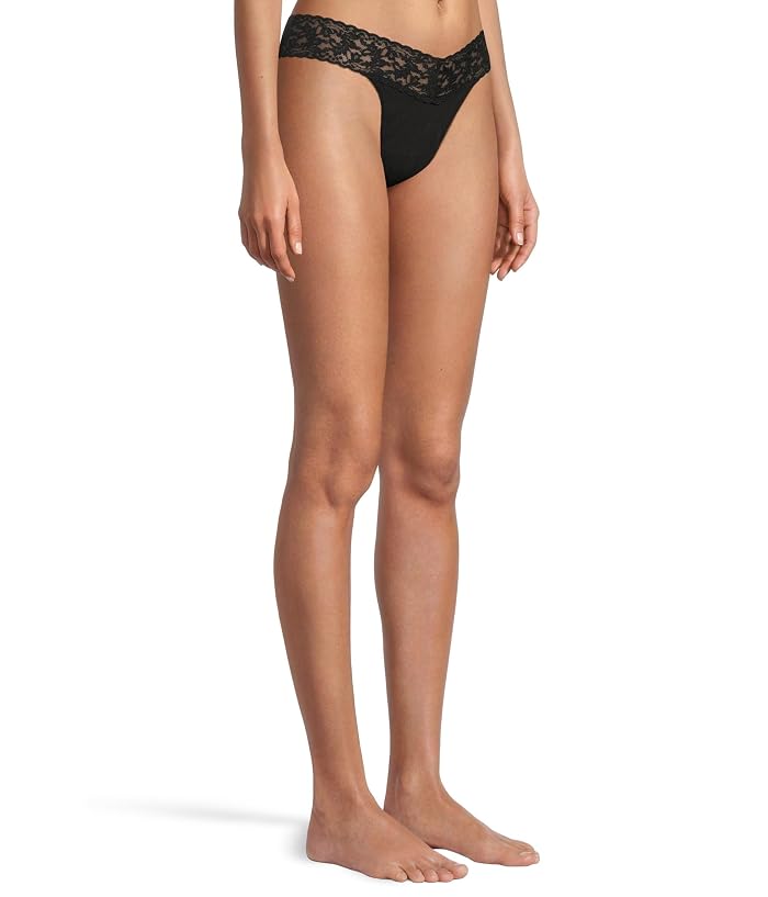 Hanky Panky Organic Cotton Original Rise Thong w/ Lace - Image 2