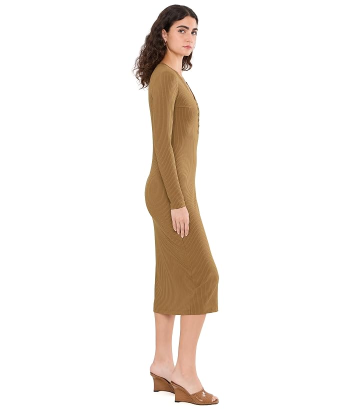 Lauren Ralph Lauren Rib-Knit Henley Midi Dress - Image 3