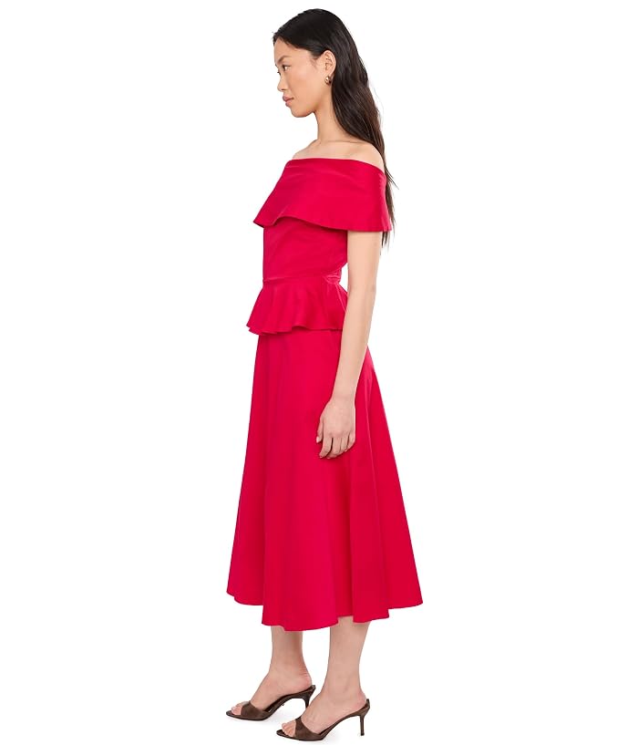 Calvin Klein Off-the-Shoulder Dropwaist Cotton Midi - Image 3