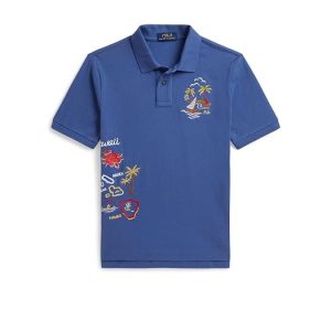 Polo Ralph Lauren Kids Embroidered Cotton Mesh Polo Shirt (Big Kid)
