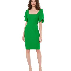 Adrianna Papell Tulip Sleeve Midi Dress