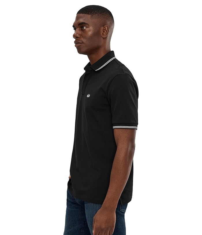 Armani Exchange Double Tipped Buttoned Up Polo Shirt - Image 3