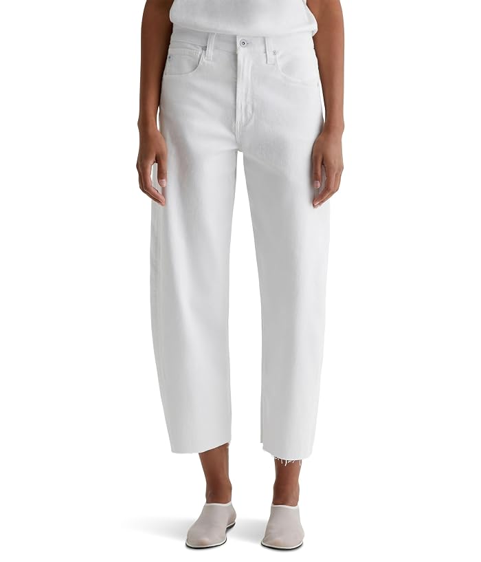 AG Jeans Hattie High-Rise Crop Barrel in Gallery White