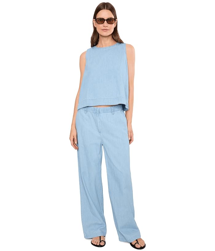 Eileen Fisher Lightweight Organic Cotton Denim High-Waisted Full Length Trousers - Image 2