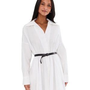 Norma Kamali Super Oversized Boyfriend NK Shirt Flared Mini Dress