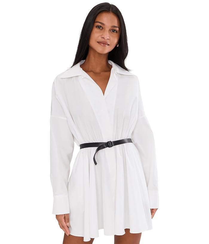 Norma Kamali Super Oversized Boyfriend NK Shirt Flared Mini Dress