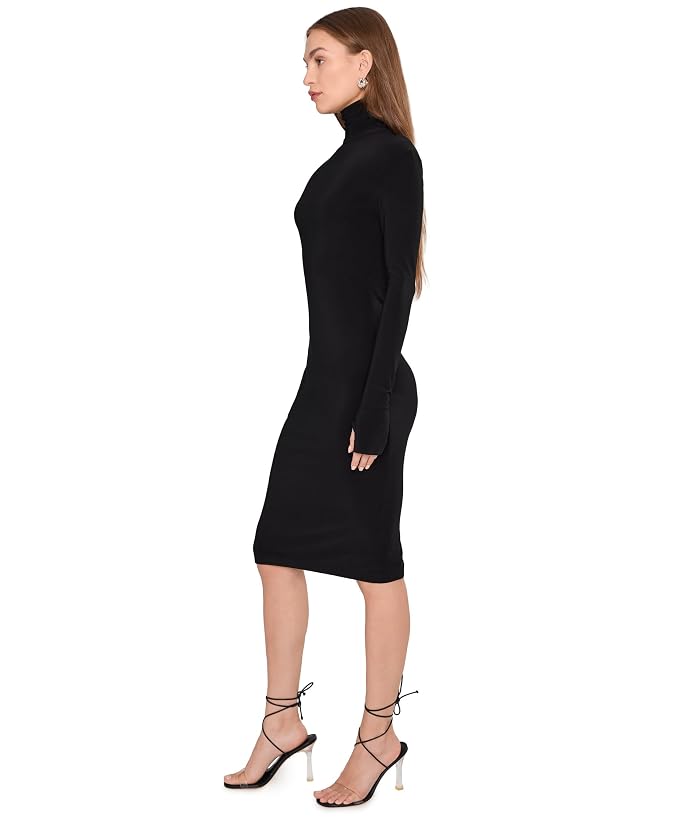 Norma Kamali Long Sleeve Turtleneck Dress To Knee - Image 3
