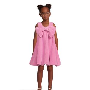 Lola and The Boys Big Bow Teddy Fleece Dress (Toddler/Little Kid/Big Kid)