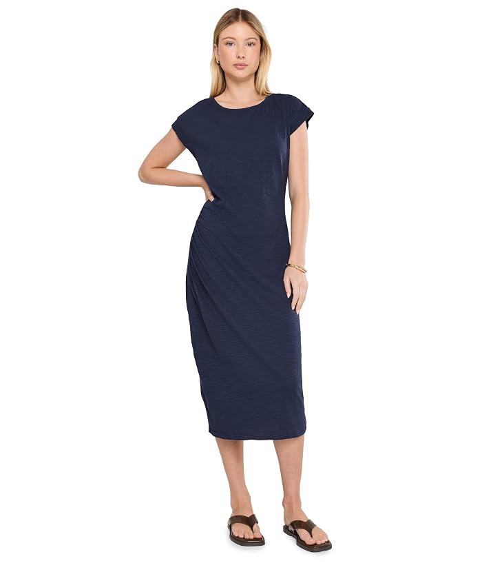 Mod-o-doc Short Dolman Sleeve Column Midi Dress with Side Ruching