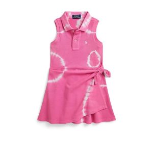 Polo Ralph Lauren Kids Tie-Dye Faux-Wrap Mesh Polo Dress (Toddler/Little Kid)