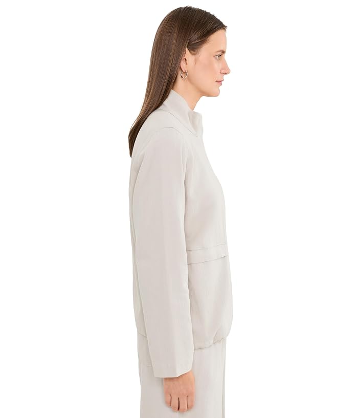 Eileen Fisher Slubby Organic Cotton Linen Zip Up Jacket - Image 3