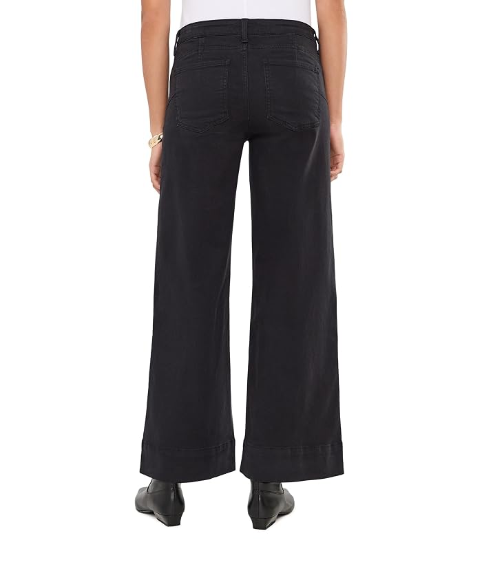 KUT from the Kloth Maya High-Rise Fab Ab Wide Leg Back Darts Wide Hem in Celebrating/Black Base Wash - Image 4