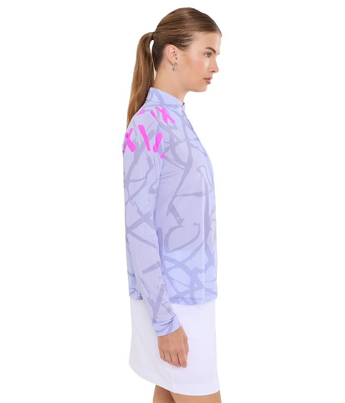 Jamie Sadock Abstract Graffiti Long Sleeve Zip Mock Golf Top - Image 2