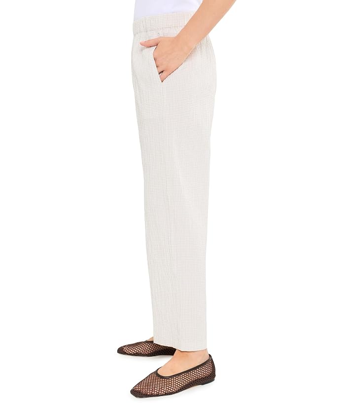 Eileen Fisher Organic Cotton Pucker Check Ankle Wide Pant - Image 3