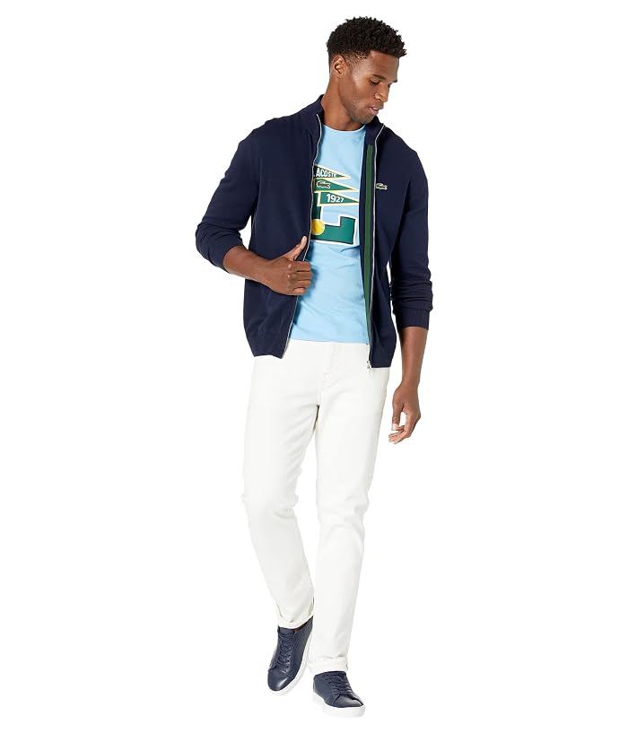 Lacoste Long Sleeve Solid Jersey Full Zip High Neck Sweater - Image 4