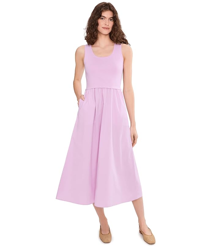 Lilla P Mixed Media Scoop Neck Dress