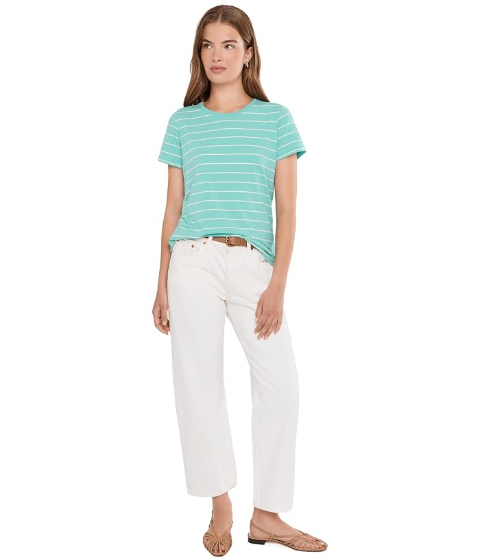 L.L.Bean Soft Stretch Supima Tee Crew Neck Striped Short Sleeve - Image 2