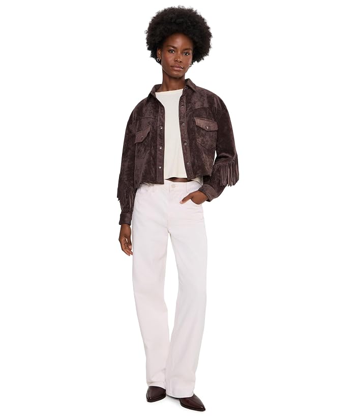 Blank NYC Bonfire Fringe Faux Suede Shirt Jacket - Image 2