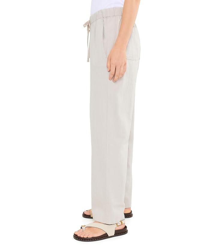 Eileen Fisher Slubby Organic Cotton Linen Straight Full Length Pant - Image 3