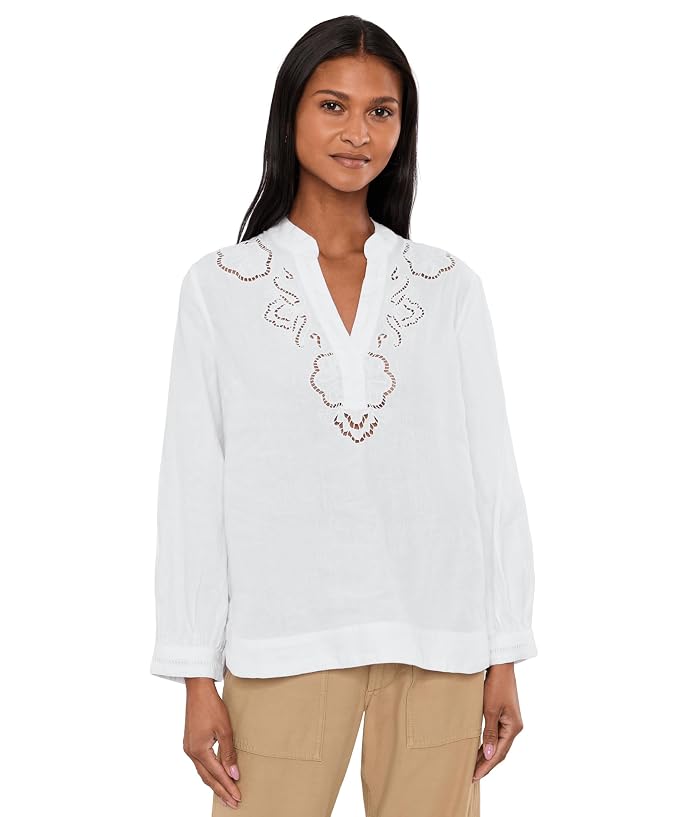 Tommy Bahama Floral Eyelet Coastalina 3/4 Sleeve Top