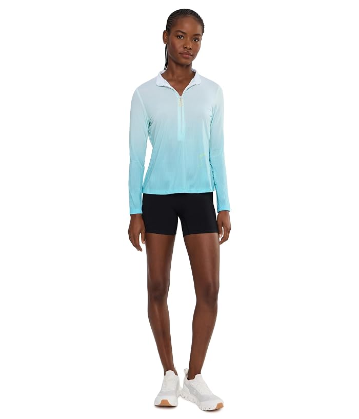 Jamie Sadock Ombre Stripe Long Sleeve Zip Mock Golf Top - Image 2